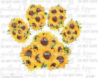 Download Paw Sunflower Svg Etsy