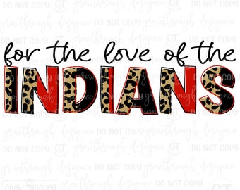 Por el amor de los indios- Rojo - Espíritu escolar - Doodle Words - png only