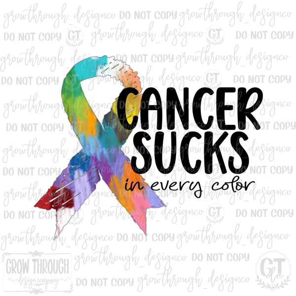 Cancer Sucks in Every Color - Awareness - png only