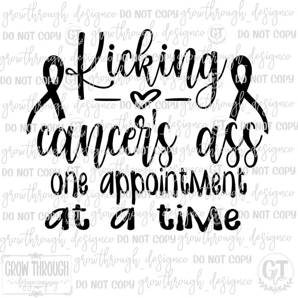 Kicking Cancer's Ass - one appointment at a time - png - svg