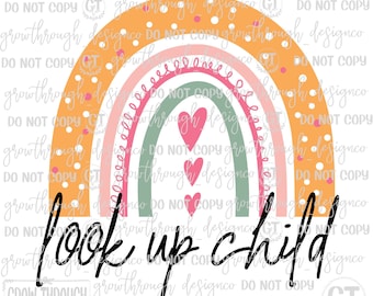 Look Up Child - arco iris - svg - pegatina - imprimible