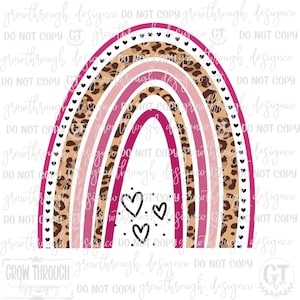 Leopard Rainbow - pink - png