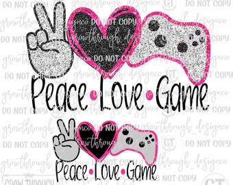 Peace Love Game - Rosa - png - svg