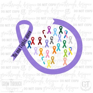 No One Fights Alone - il cancro fa schifo in ogni colore - solo png
