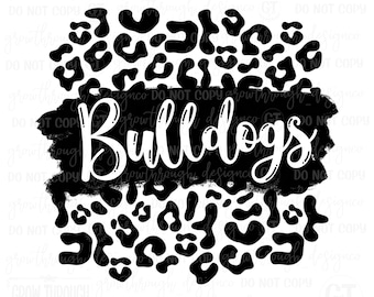 Mascota de la escuela Bulldogs - Leopard Splash - SVG - PNG - Espíritu escolar