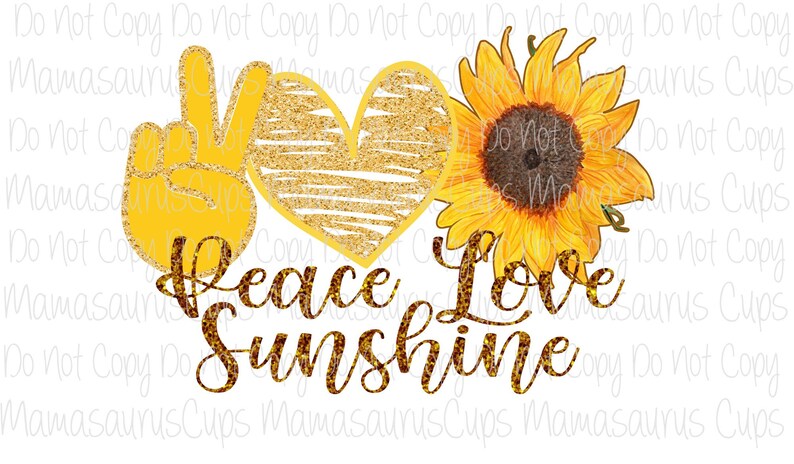Peace Love Sunshine Svg Waterslide Printable Etsy
