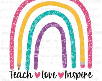 Teach Love Inspire arco iris - solo png