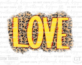 Softbol LOVE Leopard - solo png