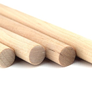 Birch Dowel, 1/2" Diameter, Any Length up to 20 inches!