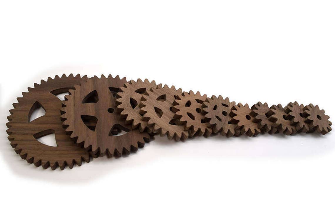 Walnut Wooden Gears Expanded Set Solid Wood Gears Etsy New Zealand