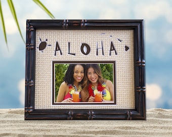Aloha Photo Mat - 8"x10" Personalized Gifts, Made in Hawaii, Hawaii Gift, Hawaii Visit, Hawaii Memorabilia, Hawaiian Decor, Aloha