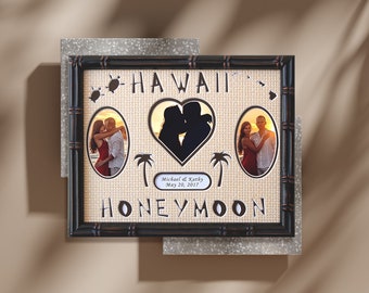Hawaii Honeymoon Photo Mat - Personalized Gifts, Custom Honeymoon Gift, Honeymoon Gift, Hawaii Honeymoon, Decor