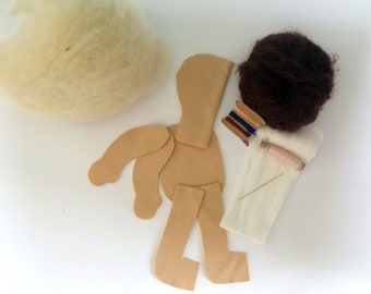 Cloth doll Waldorf doll type 40 cm to make yourself material set wool organic