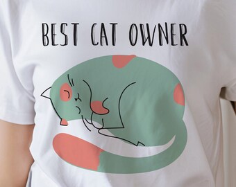 Cat Lover Tee Regalos para los amantes de los gatos Cat costum Camiseta para gato mamá Cat papá Cat Lover tee Animal Lover Tee regalo dueño del gato camiseta personalizada