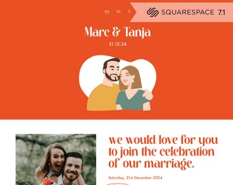 Wedding Website Template Squarespace website multiple languages Website Save the date Minimal Template squarespace Website Wedding RSVP