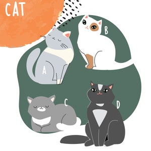 Retrato de gato Regalo personalizado retrato de dibujos animados gato chibi Retrato de mascota personalizado Estilo de arte de dibujos animados Comisión de arte Lindo gatito para amante de los gatos imagen 7