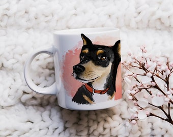 Taza de perro personalizada rosa Taza de café de perro personalizada Taza de retrato digital personalizada Taza de cara de perro Taza de foto de perro personalizada Taza de mascota personalizada memorial de mascotas