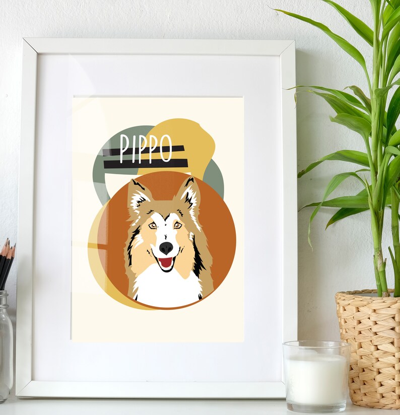 Custom dog gifts for owner Original pet portrait Memorial Gift Pet Loss Gift Dog lovers Portraits from Photos cartoon pet portrait minimal