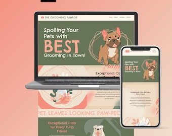 Pet Grooming Playful, Animated Wix Studio Website Template