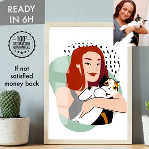 Custom Portrait for Couple gift Cartoon Portrait for dog lover Personalized gift Portrait pet illustration gift for pet owner custom gift