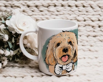 Tazza personalizzata per animali domestici Tazze con foto cani Tazza per amante dei cani Illustrazione della tazza per animali Tazza cani