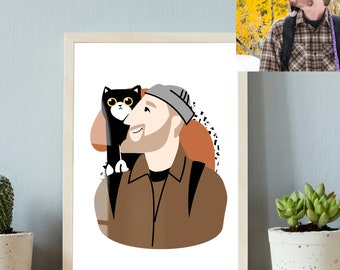Custom Chibi Pet Portrait, Cartoon Drawing from Photo (Digital File)