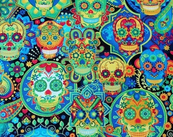 Design cotton fabric FUN - Skulls