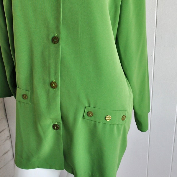 80s Lime Green 1X Plus Size Long Blouse, Maggie Sweet, Kiss Me I'm Irish, St. Patty's Day, Clover Green, 90s Urban Hip Hop Streetwear