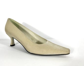 Sandales Compensées Etienne Aigner Taille 9M - Blanc Et Marron - Occasion