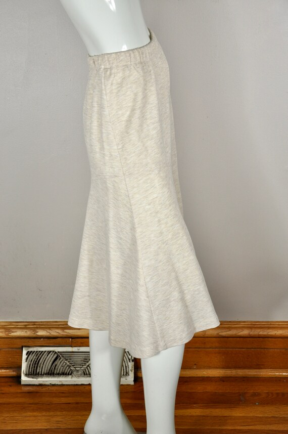 80s Oatmeal Pastel Flecked Fit and Flare Skirt, P… - image 4