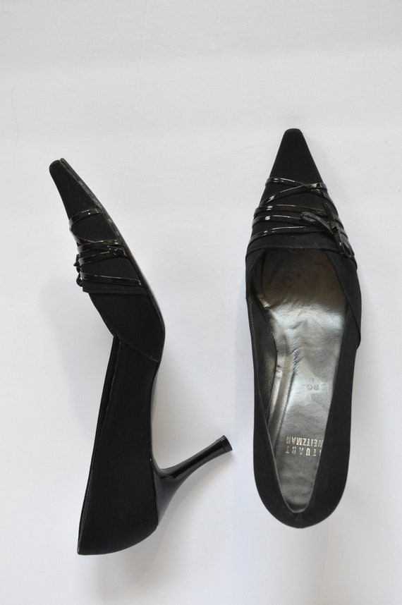 90s Stuart Weitzman Patent Leather Bow-tie Pumps, 