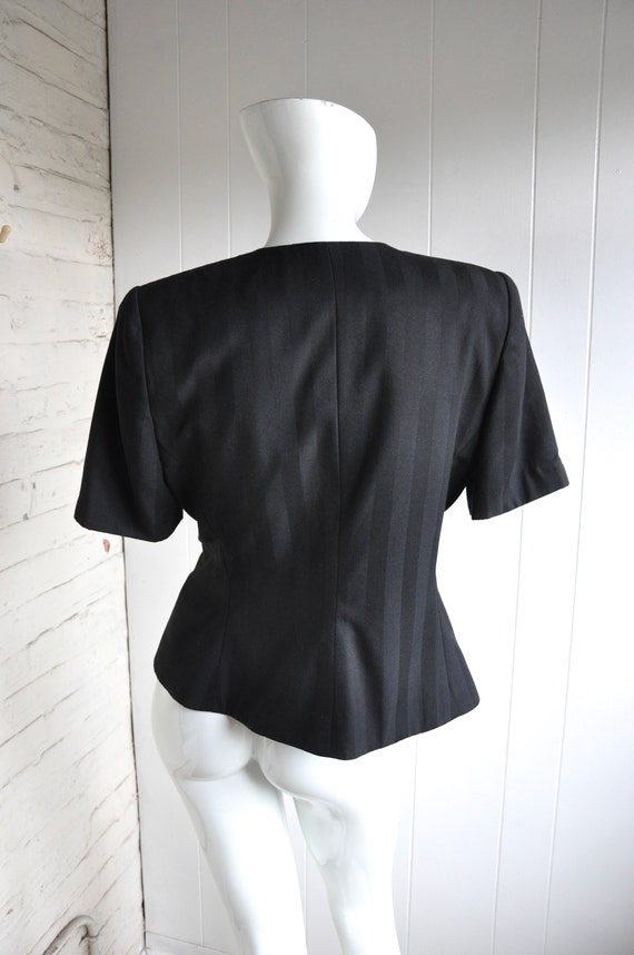 90s Black Short Sleeve Blazer, Size 8, Carolyne B… - image 5