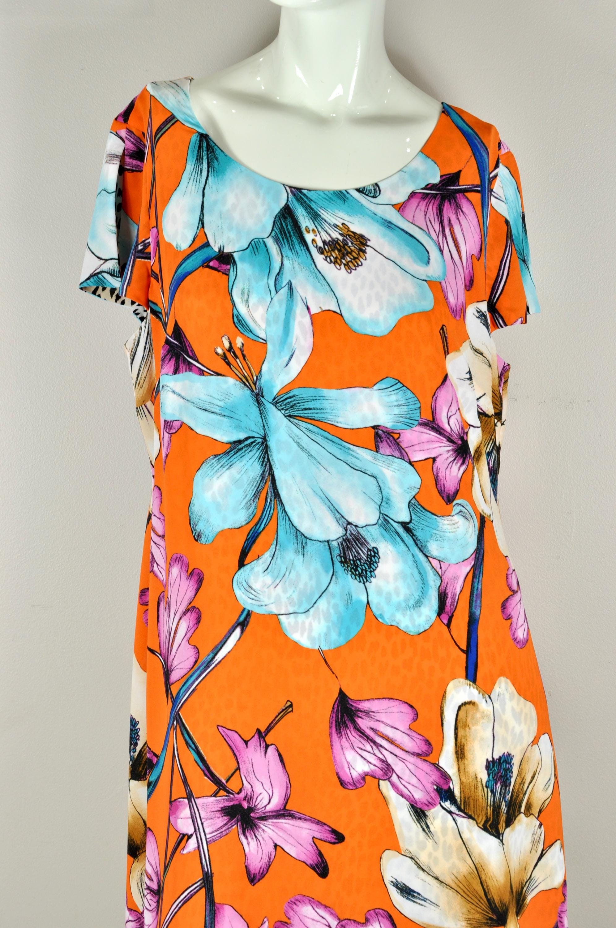 Y2K Chico's Reversible Dress, Tropical Floral and Leopard