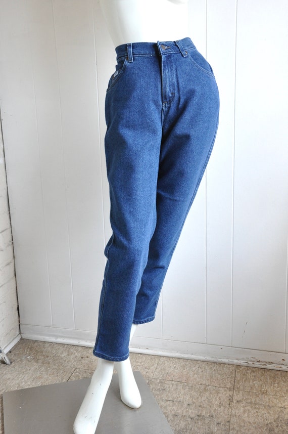 90s Y2K Lee High-Waist Blue Denim Jeans, Size 8 P… - image 4
