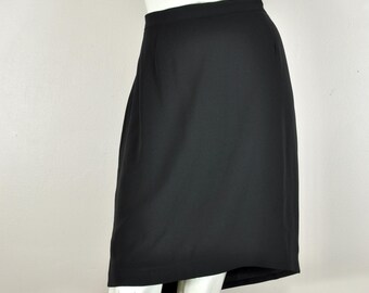 90s Black Office Skirt, Georgiou, Size 12 Waist 32, Minimalist Preppy