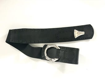 Y2K Horse Shoe Clasp Metal and Leather Belt, Chico's, Size M/L - Etsy