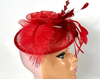 Tocado con plumas rojas de los años 70 y 80, Kentucky Derby