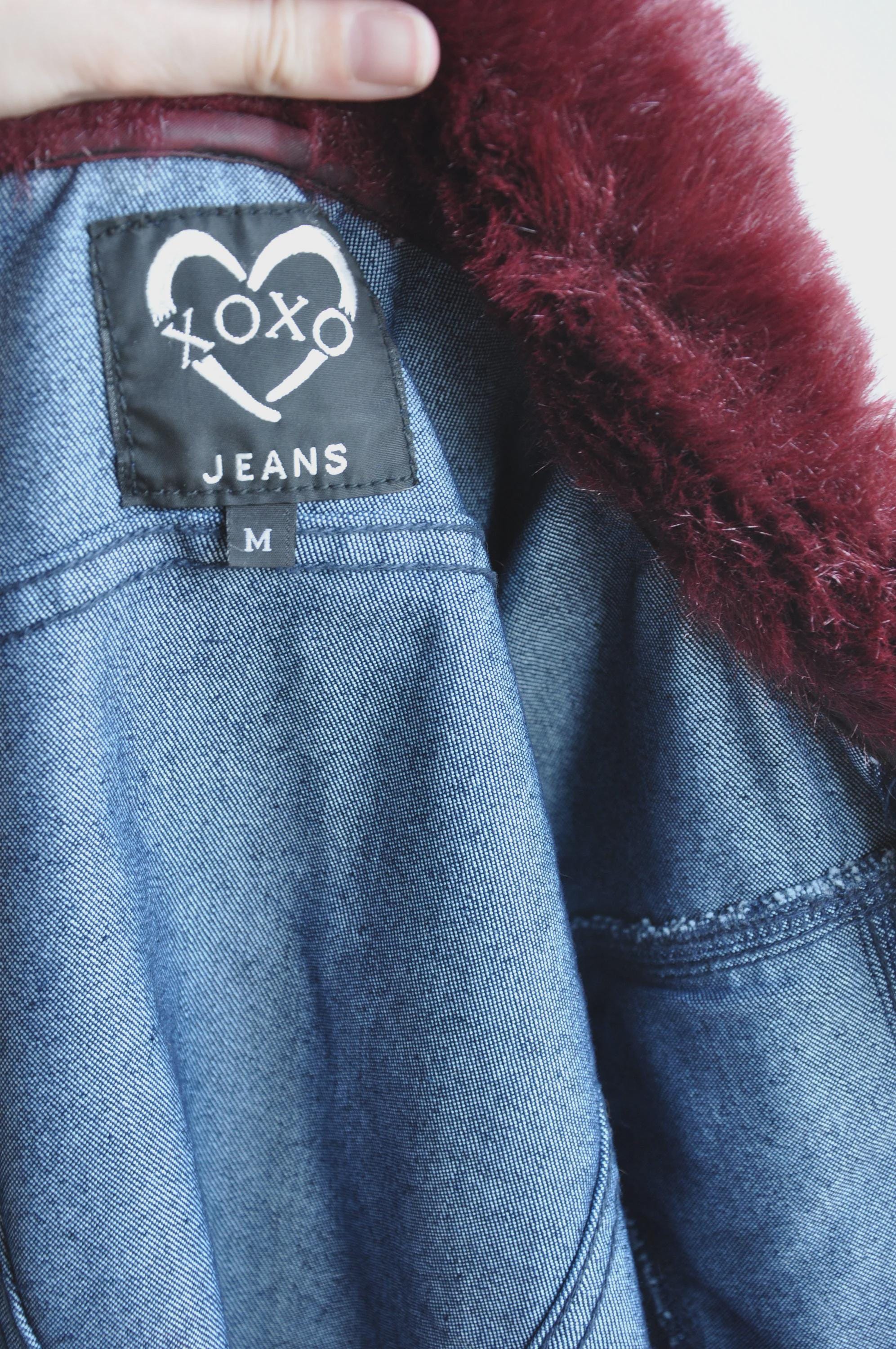 90年代風フェイクファーカラーデニムジャケット：ゴスパンクレイブ