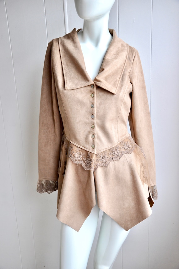 Y2K Ultra Suede Vegan Blazer, Size Small by Venus… - image 1