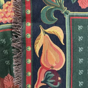 Jaren 90 Fruit and Fleur-di-lis Tapestry Tapisserie Renaissance Art Dekbedovertrek/tapijt/muurkunst + kussensloop