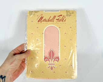 70s Powder Pink Pantyhose, Marshall Field's Private Collection, Size B