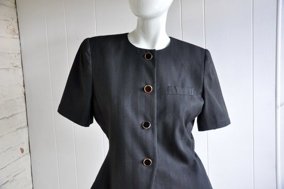 90s Black Short Sleeve Blazer, Size 8, Carolyne B… - image 1