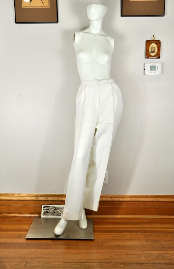 Halston, 70s Halston Sportswear White Pants, Size 12 Waist 28