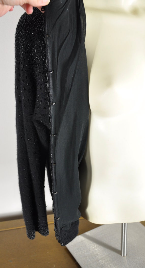 トップス Hand Beaded Cardigan in Black 80s-does-50s Black Beaded Cardigan Sweater - Etsy