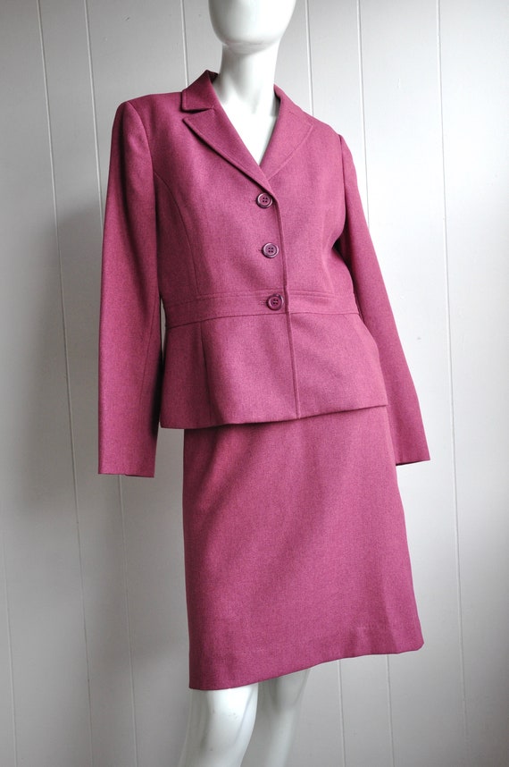 90s Raspberry Pink Skirt Suit, Size 8 Waist 30, Cl