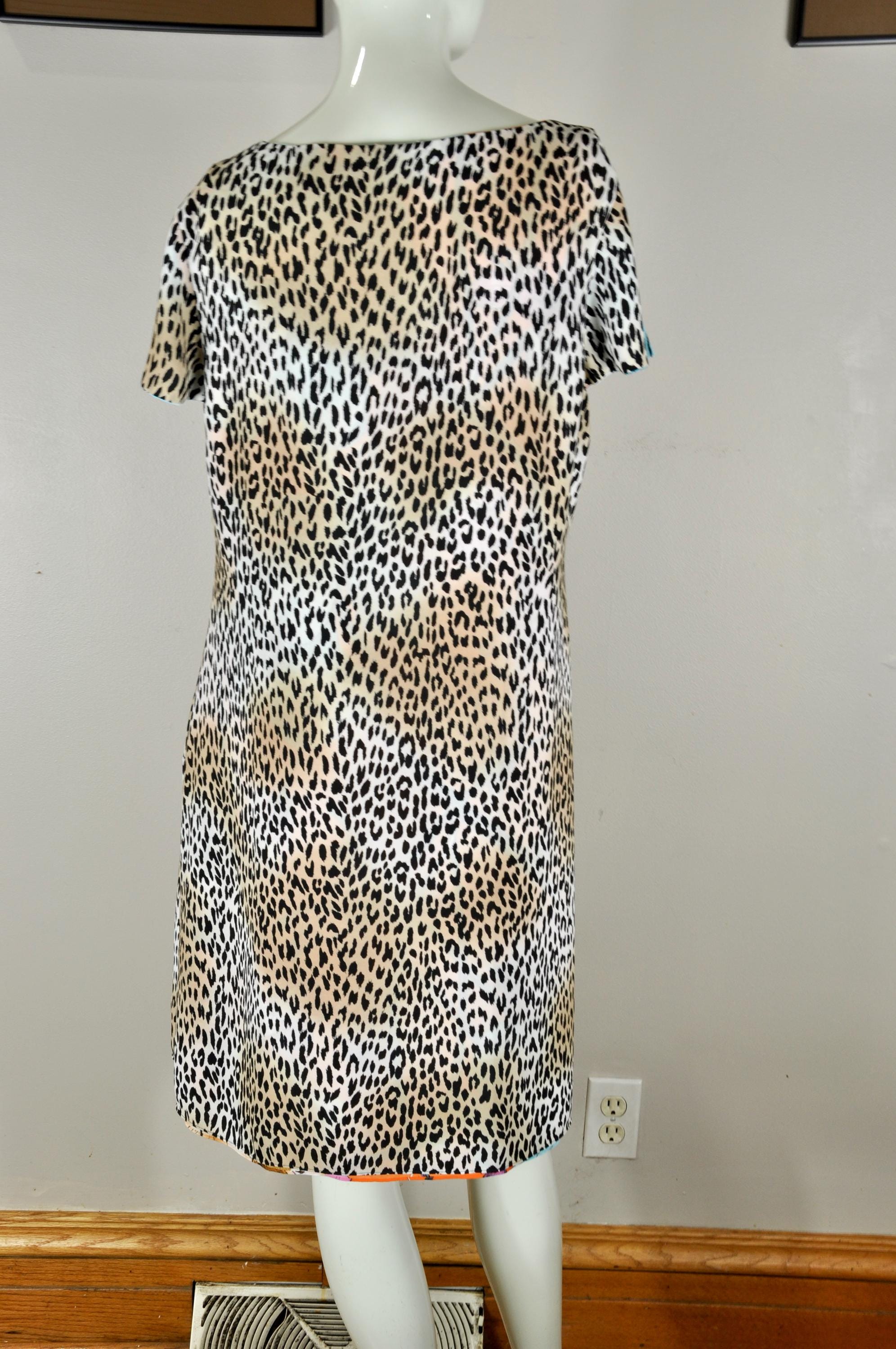 Y2K Chico s Reversible Dress Tropical Floral and Leopard Print Size 1 Etsy UK