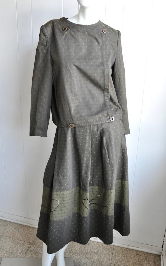Vintage Military-Style Skirt Suit, Ace Mode, Waist