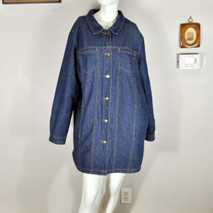 90s Denim Sherpa Lined Jacket: Blair Dark Wash Coat, XL