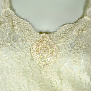 80s 20s Flapper Style Lace, Sequins and Organza Negligee Slip, Madonna Costume, Size S/M