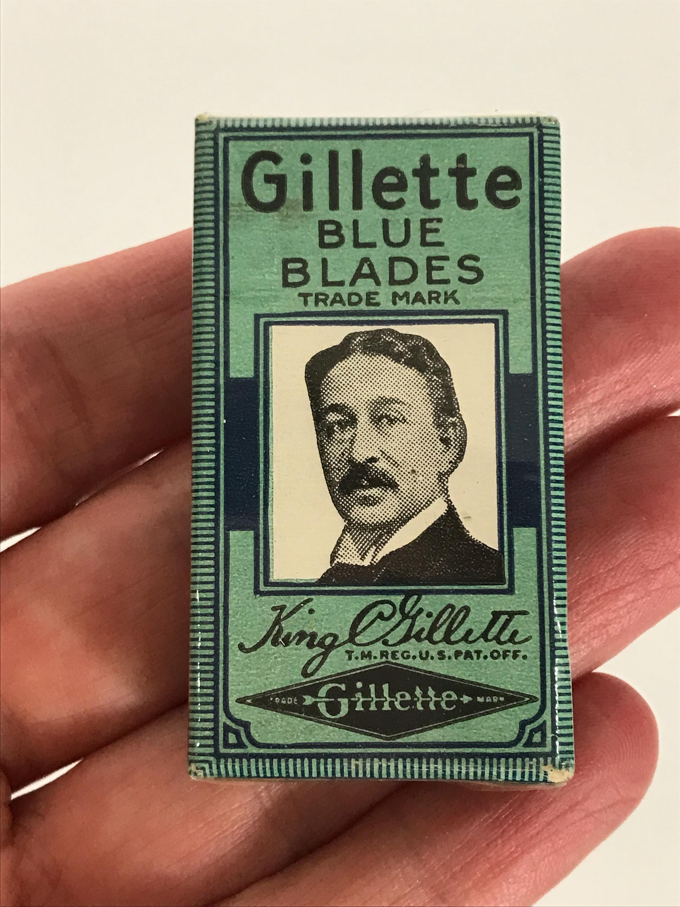 40s 50s Gillette Blue Blades, New in Package, Vintage Barber